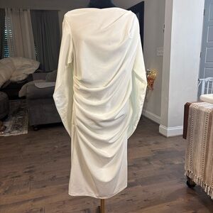 Betsy & Adam White Long Sleeve Dress